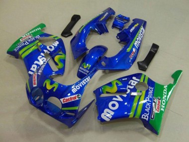 Cheap 1988-1989 Honda CBR250RR MC19 Motorcycle Fairings - Blue Green White MoviStar Red Castrol