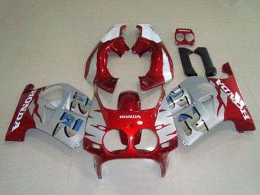 Cheap 1988-1989 Honda CBR250RR MC19 Motorcycle Fairings - Silver White Red