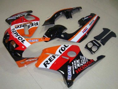 Cheap 1988-1989 Honda CBR250RR MC19 Motorcycle Fairings - Orange White Red Glossy Black Repsol