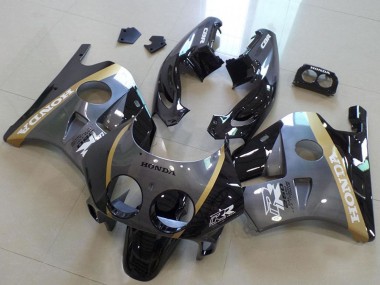 Cheap 1990-1998 Honda CBR250RR MC22 Motorcycle Fairings - Grey Gold Glossy Black