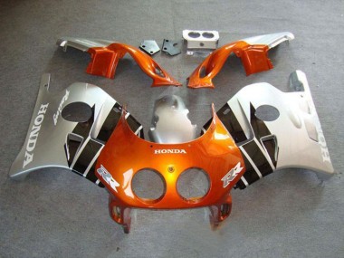 Cheap 1990-1998 Honda CBR250RR MC22 Motorcycle Fairings - Silver Orange Glossy Black