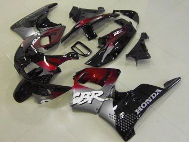 Cheap 1996-1997 Honda CBR900RR 893 Motorcycle Fairings - Silver Maroon Red Glossy Black