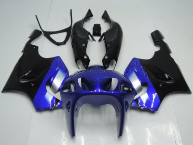 Cheap 1996-2003 Kawasaki ZX7R Motorcycle Fairings - Blue Silver Glossy Black