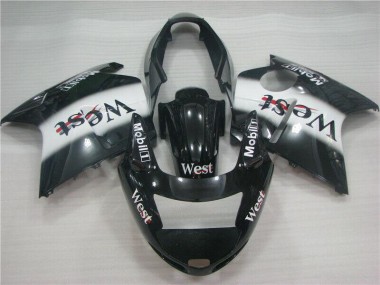 Cheap 1996-2007 Honda CBR1100XX Blackbird Motorcycle Fairings - Glossy Black White West