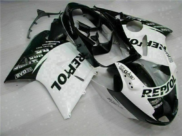 1996-2007 Honda CBR1100XX Blackbird Motorcycle Fairings - White Glossy Black Repsol