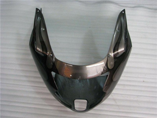 1996-2007 Honda CBR1100XX Blackbird Motorcycle Fairings - Glossy Black Silver Flame