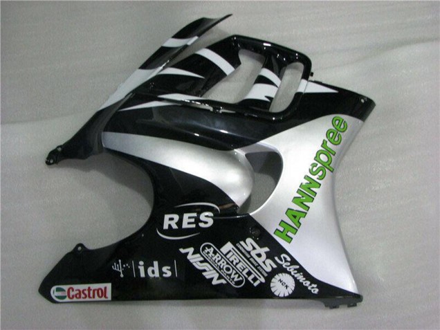 1995-1996 Honda CBR600 F3 Motorcycle Fairings - White Silver Green Hannspree