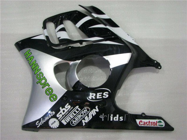 1995-1996 Honda CBR600 F3 Motorcycle Fairings - White Silver Green Hannspree