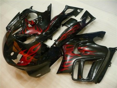 Cheap 1995-1996 Honda CBR600 F3 Motorcycle Fairings - Glossy Black Red Flame