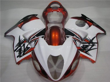 Cheap 1996-2007 Suzuki GSXR 1300 Hayabusa Motorcycle Fairings - White Orange Black