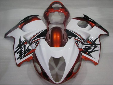 Cheap 1996-2007 Suzuki GSXR 1300 Hayabusa Motorcycle Fairings - White Orange Black