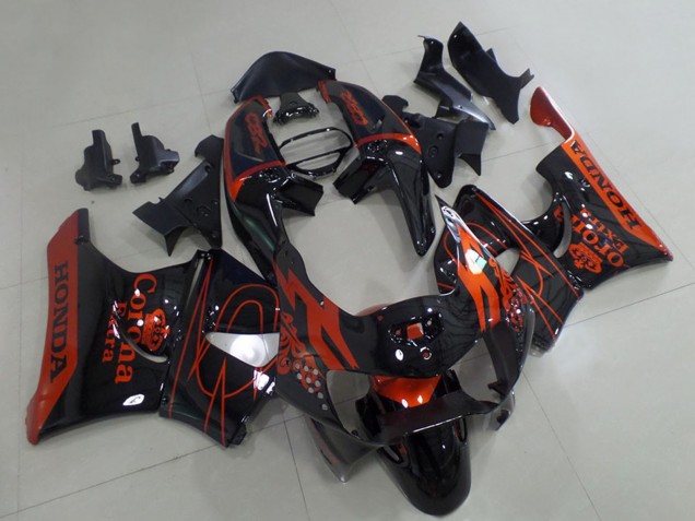 1998-1999 Honda CBR900RR 919 Motorcycle Fairings - Glossy Black Red Corona