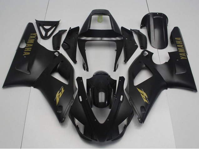 1998-1999 Yamaha YZF R1 Motorcycle Fairings - Glossy Black Matte Black Gold