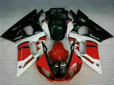 Cheap 1998-2002 Yamaha YZF R6 Motorcycle Fairing - White Red Glossy Black