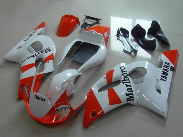 1998-2002 Yamaha YZF R6 Motorcycle Fairings - White Red Marlboro