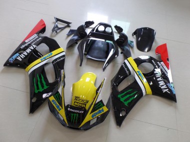 Cheap 1998-2002 Yamaha YZF R6 Motorcycle Fairings - Glossy Black Yellow Red Green Motul Monster