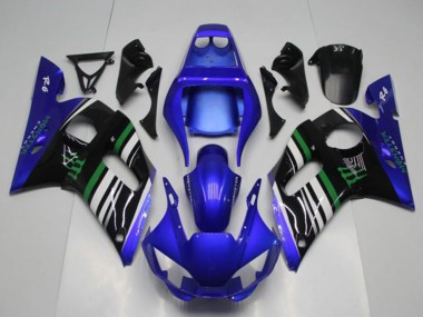Cheap 1998-2002 Yamaha YZF R6 Motorcycle Fairings - Blue White Green Black Monster