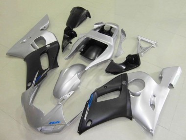 Cheap 1998-2002 Yamaha YZF R6 Motorcycle Fairings - Silver Matte Black Blue Decal