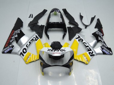 Cheap 2000-2001 Honda CBR900RR 929 Motorcycle Fairing - Yellow Silver Glossy Black Repsol