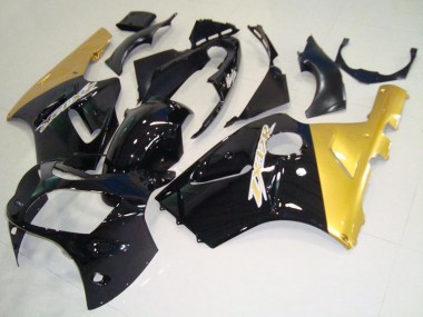 Cheap 2000-2001 Kawasaki ZX12R Motorcycle Fairings - Glossy Black Gold