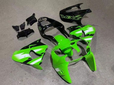 Cheap 2000-2001 Kawasaki ZX9R Motorcycle Fairings - Green White Glossy Black