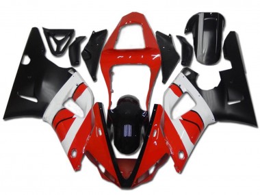 Cheap 2000-2001 Yamaha YZF R1 Motorcycle Fairing - Red White Glossy Black
