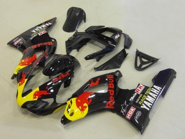 Cheap 2000-2001 Yamaha YZF R1 Motorcycle Fairings - Glossy Black Yellow Red Bull