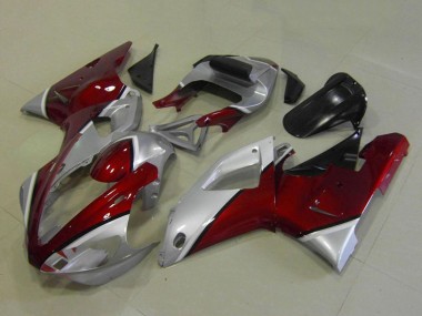 Cheap 2000-2001 Yamaha YZF R1 Motorcycle Fairings - Silver Maroon Red