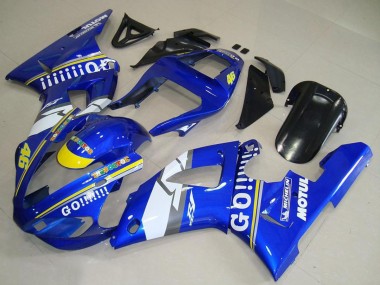 Cheap 2000-2001 Yamaha YZF R1 Motorcycle Fairings - Blue White Yellow Motul 46