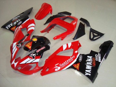 Cheap 2000-2001 Yamaha YZF R1 Motorcycle Fairings - Red White Glossy Black Santander