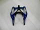 2000-2002 Kawasaki ZX6R Motorcycle Fairings - Blue Glossy Black Elf Bridgestone