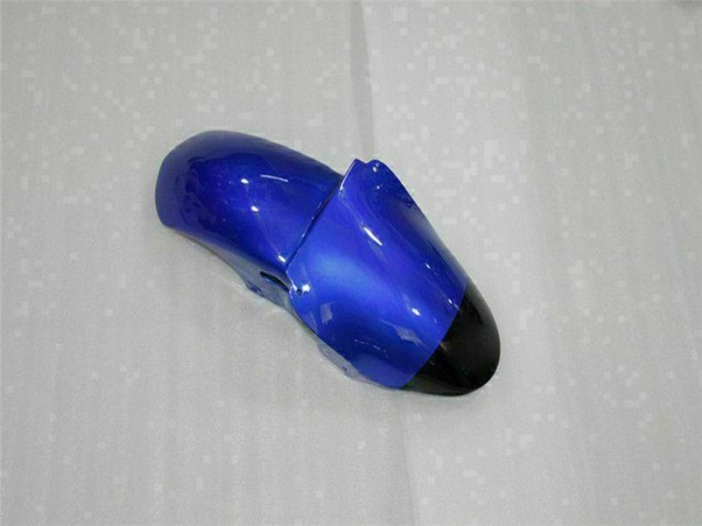 2000-2002 Kawasaki ZX6R Motorcycle Fairings - Blue Glossy Black Elf Bridgestone
