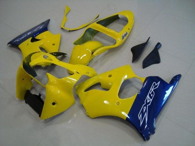Cheap 2000-2002 Kawasaki ZX6R Motorcycle Fairings - Yellow Blue