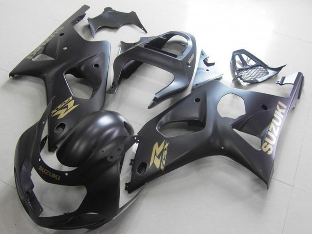 2000-2002 Suzuki GSXR 1000 Motorcycle Fairings - Matte Black Gold Decal