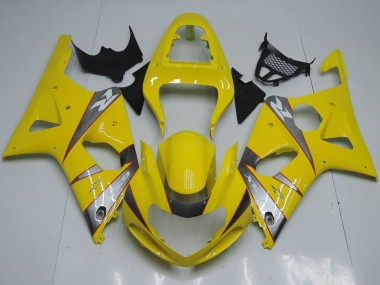 Cheap 2000-2002 Suzuki GSXR 1000 Motorcycle Fairings - Yellow Silver Grey