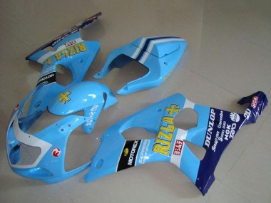 Cheap 2000-2002 Suzuki GSXR 1000 Motorcycle Fairings - Light Blue Yellow Black White Yellow Rizla