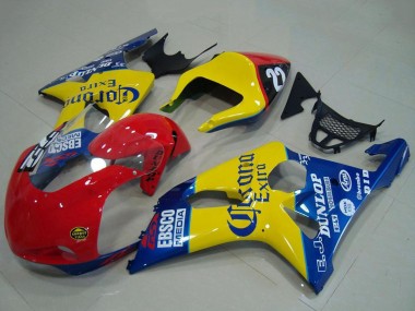 Cheap 2000-2002 Suzuki GSXR 1000 Motorcycle Fairings - Yellow Red Blue Corona Racing