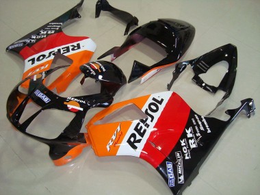 Cheap 2000-2006 Honda VTR1000 Motorcycle Fairings - Orange White Red Glossy Black Repsol