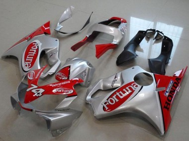 Cheap 2000-2006 Honda VTR1000 Motorcycle Fairings - Silver Red Fortuna 74
