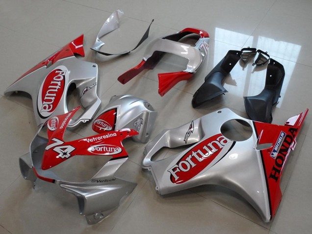 2001-2003 Honda CBR600 F4i Motorcycle Fairings - Silver Red Fortuna