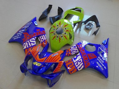Cheap 2001-2003 Honda CBR600 F4i Motorcycle Fairings - Yellow Blue Orange Rossi 46