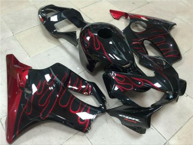 Cheap 2001-2003 Honda CBR600 F4i Motorcycle Fairing - Glossy Black Red Flame
