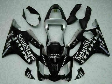 Cheap 2001-2003 Honda CBR600 F4i Motorcycle Fairings - Glossy Black Silver SevenStars