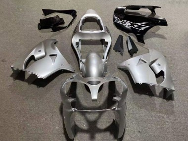Cheap 2002-2003 Kawasaki ZX9R Motorcycle Fairings - Silver Glossy Black