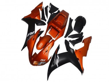 Cheap 2002-2003 Yamaha YZF R1 Motorcycle Fairings - Orange Matte Black