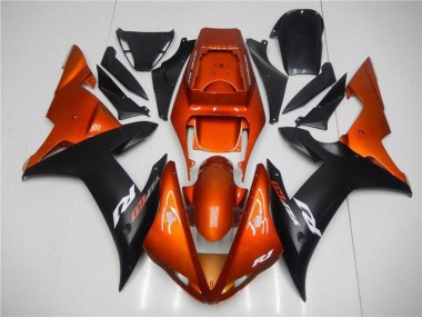 Cheap 2002-2003 Yamaha YZF R1 Motorcycle Fairings - Orange Matte Black