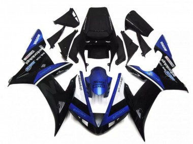 Cheap 2002-2003 Yamaha YZF R1 Motorcycle Fairings - Black White Blue