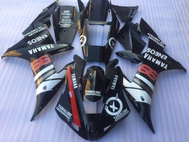 Cheap 2002-2003 Yamaha YZF R1 Motorcycle Fairings - Glossy Black White Red Yamalube ENEOS