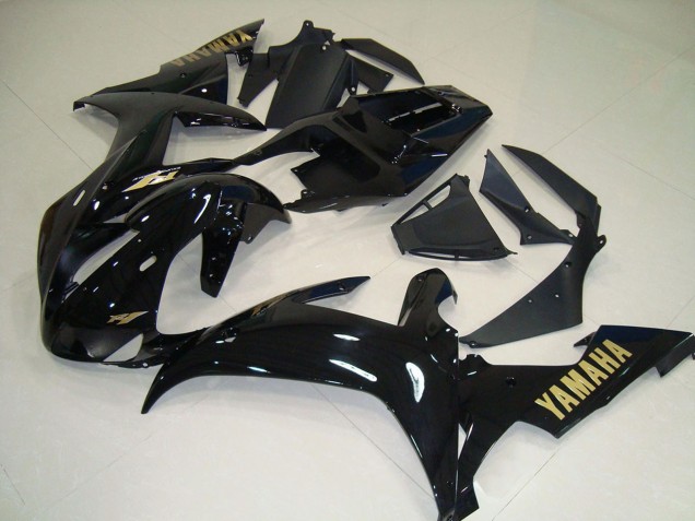 2002-2003 Yamaha YZF R1 Motorcycle Fairings - Glossy Black Gold Decals