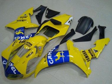 Cheap 2002-2003 Yamaha YZF R1 Motorcycle Fairings - Yellow Blue Camel Motul